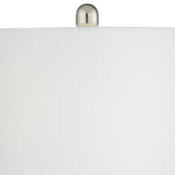 360 Lighting Gerson Modern Table Lamps 24" High Set Of 2 Brushed Nickel With Dimmers LED White Drum Shade For Bedroom Living Room Bedside Nightstand -360 Lighting GUEST d83c7870 ba7a 441c 99ef 6e0595613220