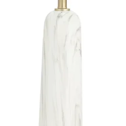 360 Lighting Maceao Modern Table Lamps 28" Tall Set Of 2 White Faux Marble Tapered Drum Shade For Bedroom Living Room Bedside Nightstand Office House -360 Lighting GUEST d85fdc42 ded6 4f8d 9b37 a29abeb02ca9