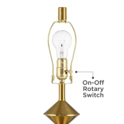 360 Lighting Stacked Diamonds 24" High Small Mid Century Modern Table Lamps Set Of 2 Gold Finish Metal White Shade Living Room Bedroom Bedside -360 Lighting GUEST d8cdee0a cdab 45e1 abd3 2e2b083774d4