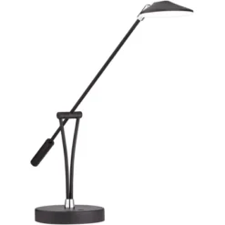 360 Lighting Arnie 20" High Small Modern Desk Lamps Set Of 2 USB Port Adjustable LED Satin Black Metal Home Office Living Room Charging Bedroom -360 Lighting GUEST dab332dd d896 4f68 b48f 2bc6dbcc0cd0