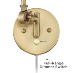 360 Lighting Mendes Modern Swing Arm Wall Lamps Set Of 2 Brass Gold Plug-in Light Fixture Metal Shade For Bedroom Bedside Living Room Reading House -360 Lighting GUEST dbce4cd4 e2e0 4f32 81b9 23246a2126fd