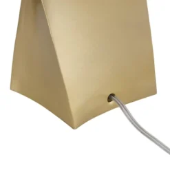 360 Lighting Arabella 25" High Geometric Modern Table Lamps Set Of 2 Gold Finish Off-White Shade Living Room Bedroom Bedside Nightstand House Office -360 Lighting GUEST ddad2c18 638f 4d1a 8481 18bf230b9eb3