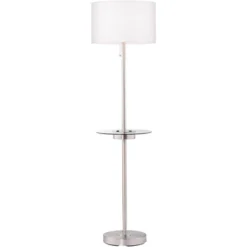 360 Lighting Caper Modern Floor Lamps With Tray Table 60 1/2" Tall Set Of 2 Brushed Nickel USB And Outlet Off White Fabric Drum Shade For Living Room 16 360 Lighting Caper Modern Floor Lamps With Tray Table 60 1/2" Tall Set Of 2 Brushed Nickel USB And Outlet Off White Fabric Drum Shade For Living Room -360 Lighting GUEST ddaf206c 3c8f 4f9f 933c 732092dc7dad