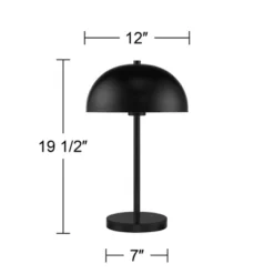 360 Lighting Rhys Modern Mid Century Luxury Accent Table Lamps 19 1/2" High Set Of 2 Black Metal Dome Shaped Shade For Bedroom Living Room Bedside -360 Lighting GUEST ddf3ed41 b512 4a66 86b5 76dfdf20885a