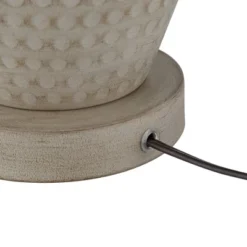 360 Lighting Rupert 24 3/4" High Vase Farmhouse Rustic Traditional Table Lamps Set Of 2 Beige Hammered Metal Off-White Shade Living Room Bedroom -360 Lighting GUEST deb1c01a 4e8e 4be4 8ec2 4d81ae5bd222