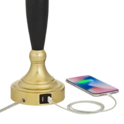 360 Lighting Kamila Traditional Table Lamps 27" Tall Set Of 2 Gold Black With Dual USB Charging Ports White Drum Shade For Bedroom Bedside Family Desk -360 Lighting GUEST df731a95 8e5a 400d 8faa d444be0f7d6c