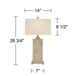 360 Lighting Caldwell Rustic Farmhouse Table Lamps 26 3/4" High Set Of 2 Earth Tone Hammered Oatmeal Fabric Rectangular Shade For Bedroom Living Room 13 360 Lighting Caldwell Rustic Farmhouse Table Lamps 26 3/4" High Set Of 2 Earth Tone Hammered Oatmeal Fabric Rectangular Shade For Bedroom Living Room -360 Lighting GUEST dfdb31de 896c 4210 a793 370d8f01896b