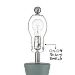 360 Lighting Emil 21 1/2" High Small Mid Century Modern Accent Table Lamp Light Gray Ceramic Single White Shade Living Room Bedroom Bedside Nightstand -360 Lighting GUEST dfe6a3f0 abe2 4bc7 8e03 7abfd8f10bda