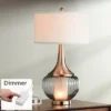 360 Lighting Courtney 28 1/2" Tall Modern End Table Lamp Night Light Table Top Dimmer Gray Brushed Nickel Finish Glass Metal Single Living Room -360 Lighting GUEST e17ac7c3 24e2 4001 98a1 9afa59b7d60e