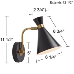 360 Lighting Modern Wall Lamp With USB Port Matte Black Brass Plug-In 6 1/4" Light Fixture Cone Shade For Bedroom Bedside House Reading 12 360 Lighting Modern Wall Lamp With USB Port Matte Black Brass Plug-In 6 1/4" Light Fixture Cone Shade For Bedroom Bedside House Reading -360 Lighting GUEST e3a946f2 8e0d 4074 ad7a cd051592e89c