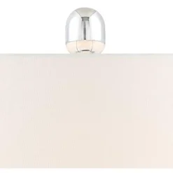 360 Lighting Sergio Modern Accent Table Lamps 23 1/2" High Set Of 2 Clear Acrylic With USB Charging Port White Drum Shade For Bedroom Living Room Desk -360 Lighting GUEST e3d1b982 659c 44a5 91cc ecdae34614ed