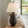 360 Lighting Las Cruces 28" Tall Jar With Handles Farmhouse Rustic Country Cottage Table Lamp Black Single White Shade Living Room Bedroom Bedside -360 Lighting GUEST e4db3a01 c312 416e 8847 f32bce768c20