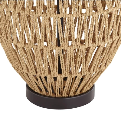 360 Lighting San Marcos Modern Coastal Table Lamp 27" Tall Natural Wicker Oatmeal Drum Shade For Bedroom Living Room Bedside Nightstand Office Kids 7 360 Lighting San Marcos Modern Coastal Table Lamp 27" Tall Natural Wicker Oatmeal Drum Shade For Bedroom Living Room Bedside Nightstand Office Kids - Image 5