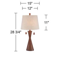 360 Lighting Omar Modern Table Lamp 28 3/4" Tall Warm Brown Wood Hourglass Oatmeal Fabric Drum Shade For Bedroom Living Room Bedside Nightstand Office 8 360 Lighting Omar Modern Table Lamp 28 3/4" Tall Warm Brown Wood Hourglass Oatmeal Fabric Drum Shade For Bedroom Living Room Bedside Nightstand Office -360 Lighting GUEST e6133243 7521 466c 866d fc796a8ed041