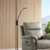 360 Lighting Taylor Modern Torchiere Floor Lamp With Side Light 72" Tall Satin Black LED Adjustable For Living Room Reading Bedroom Office House Home -360 Lighting GUEST e78d56af beb8 4706 8f7e 2beb3b637728