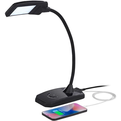 360 Lighting Ricky 13 3/4" High Small Modern Desk Lamps Set Of 2 USB Ports LED Gooseneck Black Home Office Living Room Charging Bedroom Bedside 4 360 Lighting Ricky 13 3/4" High Small Modern Desk Lamps Set Of 2 USB Ports LED Gooseneck Black Home Office Living Room Charging Bedroom Bedside - Image 2