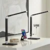 360 Lighting Jett 16 1/2" High Small Modern Desk Lamps Set Of 2 USB Port Night Light LED Black Metal Home Office Living Room Charging Bedroom Bedside -360 Lighting GUEST e8d45d5a c9c7 4c64 92b3 66e61104dc8a