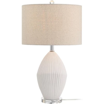 360 Lighting Lara 23" High Small Modern Coastal Accent Table Lamp Sand White Finish Single Oatmeal Shade Living Room Bedroom Bedside Nightstand House 9 360 Lighting Lara 23" High Small Modern Coastal Accent Table Lamp Sand White Finish Single Oatmeal Shade Living Room Bedroom Bedside Nightstand House - Image 7