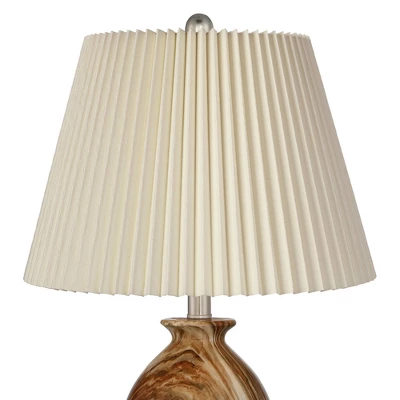 360 Lighting Carlton Modern Table Lamps 28" Tall Set Of 2 Swirling Brown Faux Marble Ivory Pleated Linen Drum Shade For Bedroom Living Room Nightstand 3 360 Lighting Carlton Modern Table Lamps 28" Tall Set Of 2 Swirling Brown Faux Marble Ivory Pleated Linen Drum Shade For Bedroom Living Room Nightstand