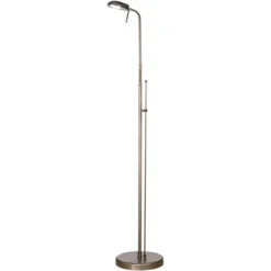 360 Lighting Regan Traditional Pharmacy Floor Lamp 59" Tall Dark Brass Metal LED Adjustable Gooseneck Head For Living Room Reading Bedroom Office -360 Lighting GUEST e9ea09e4 77e6 4dfb a7a2 0e5bad7c2c46