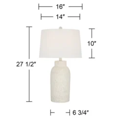 360 Lighting Jaime 27 1/2" Tall Modern Coastal Table Lamps Set Of 2 Faux White Sandstone Finish White Shade Living Room Bedroom Bedside Nightstand -360 Lighting GUEST eb9e80bd afaf 4f4e 9e8a 5916dbccbe7c