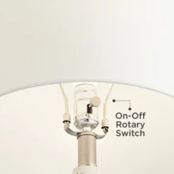 360 Lighting 23 1/2" High Small Modern Coastal Accent Table Lamp Ivory Terrazzo Marble Single White Shade Living Room Bedroom Bedside Nightstand House -360 Lighting GUEST ebce763f 58b8 4ffe bb6b 072564624a74