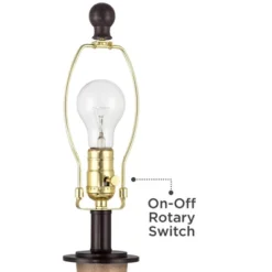 360 Lighting Fernbank 23 1/2" High Small Farmhouse Rustic Accent Table Lamps Set Of 2 USB Port Brown Bronze Finish Metal Living Room Charging -360 Lighting GUEST ebcf10e5 49a4 42d9 9125 d8112ce0cb6e