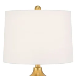 360 Lighting Farah 28 3/4" Tall Turned Cone Modern End Table Lamp Gold Finish Metal Single White Shade Living Room Bedroom Bedside Nightstand House -360 Lighting GUEST ec559294 eb6f 42c1 b63c ecfe0c221149