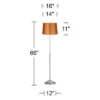 360 Lighting Abba Modern Floor Lamp Standing 66" Tall Brushed Nickel Metal Satin Orange Fabric Drum Shade For Living Room Bedroom Office House Home -360 Lighting GUEST ec71155c 90d0 4894 9dea ae75ee7ddfcb