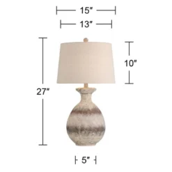 360 Lighting Lorraine 27" Tall Farmhouse Rustic Coastal Country Cottage Table Lamp Beige Finish Terracotta Single White Shade Living Room Bedroom -360 Lighting GUEST ec9a8781 d2c2 446c bd62 5e44c9ef4213