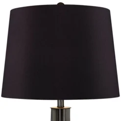 360 Lighting Heather Modern Industrial Table Lamps 25 3/4" High Set Of 2 Dark Iron With USB Charging Port Black Faux Silk Drum Shade For Bedroom Desk -360 Lighting GUEST eca1a6bf 7d2e 4591 829d dec34fa2143d