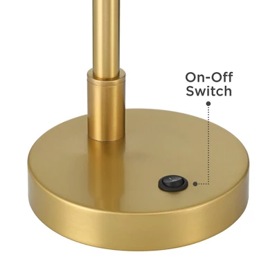 360 Lighting Brynn 25 1/2" High Industrial Desk Lamp Dual USB Port Gold Brass Finish Metal Single White Cone Shade Home Office Living Room Charging 7 360 Lighting Brynn 25 1/2" High Industrial Desk Lamp Dual USB Port Gold Brass Finish Metal Single White Cone Shade Home Office Living Room Charging - Image 5