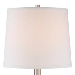 360 Lighting Camile Modern Table Lamps 25" High Set Of 2 Brushed Nickel With Table Top Dimmers USB Charging Port Off White Drum Shade For Office Desk -360 Lighting GUEST ee4c9cf7 4a71 4709 ab9a e3351799d9d9