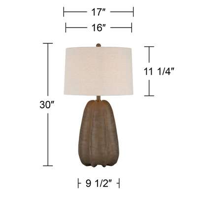 360 Lighting Calabasa 30" Tall Large Modern End Table Lamp Chocolate Brown Finish Single White Shade Living Room Bedroom Bedside Nightstand House 5 360 Lighting Calabasa 30" Tall Large Modern End Table Lamp Chocolate Brown Finish Single White Shade Living Room Bedroom Bedside Nightstand House - Image 3