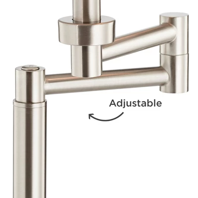 360 Lighting Camber Modern Desk Table Lamp 29" Tall Brushed Steel With USB And AC Power Outlet In Base Swing Arm Linen Shade For Bedroom Living Room 8 360 Lighting Camber Modern Desk Table Lamp 29" Tall Brushed Steel With USB And AC Power Outlet In Base Swing Arm Linen Shade For Bedroom Living Room - Image 6