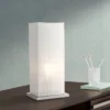 360 Lighting Cube Modern Accent Table Lamp 19 3/4" High White Ribbon Fabric Shade For Bedroom Living Room Bedside Nightstand Office Kids Family House -360 Lighting GUEST f32af48f f763 4108 b360 0aa2503a123f