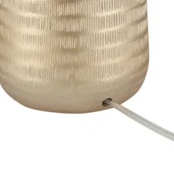 360 Lighting Mira 25 1/4" High Modern Table Lamps Set Of 2 Textured Gold Finish Oatmeal Shade Living Room Bedroom Bedside Nightstand House Office -360 Lighting GUEST f36edc4f 58a8 48f5 b0ac 5d5caf7a9fda