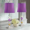 360 Lighting Bijoux Modern Table Lamps 25 1/2" High Set Of 2 Clear Stacked Gem Purple Bell Shade For Bedroom Living Room Bedside Nightstand Office -360 Lighting GUEST f4ae986b 1417 4ac6 8fc9 10d846562a54