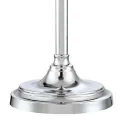 360 Lighting Montrose Modern Floor Lamps 61" Tall Set Of 2 Polished Steel Crystal Glass White Fabric Drum Shade For Living Room Bedroom Office House -360 Lighting GUEST f4d04770 4eea 4002 9be9 68473ebf9ae3