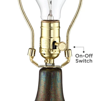 360 Lighting Emma 21" High Small Mid Century Modern Accent Table Lamps Set Of 2 Brown Wood Finish Ceramic Oatmeal Shade Living Room Bedroom Bedside 6 360 Lighting Emma 21" High Small Mid Century Modern Accent Table Lamps Set Of 2 Brown Wood Finish Ceramic Oatmeal Shade Living Room Bedroom Bedside - Image 4