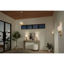 360 Lighting Stacked Diamonds 24" High Small Mid Century Modern Table Lamps Set Of 2 Gold Finish Metal White Shade Living Room Bedroom Bedside -360 Lighting GUEST f5b46a5a 451d 4fe4 bece f2c8e6dda8e5