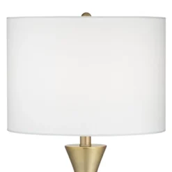 360 Lighting Elka 28" Tall Mid Century Modern Glam Table Lamps Set Of 2 Gold Brass Finish Metal Living Room Bedroom Bedside Nightstand White Shade -360 Lighting GUEST f7e0f350 08cc 4a37 9f69 30e96bdc0164