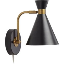 360 Lighting Modern Wall Lamp With USB Port Matte Black Brass Plug-In 6 1/4" Light Fixture Cone Shade For Bedroom Bedside House Reading 16 360 Lighting Modern Wall Lamp With USB Port Matte Black Brass Plug-In 6 1/4" Light Fixture Cone Shade For Bedroom Bedside House Reading -360 Lighting GUEST f826cd9f de10 4a1e 9c09 ad3837b1f789