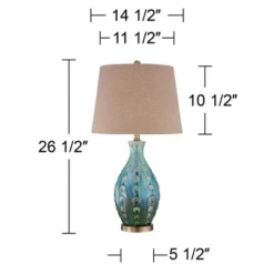 360 Lighting Mid Century Modern Table Lamp With Table Top Dimmer 26.5" High Teal Ceramic Tan Fabric Drum For Living Room Bedroom (Color May Vary) 10 360 Lighting Mid Century Modern Table Lamp With Table Top Dimmer 26.5" High Teal Ceramic Tan Fabric Drum For Living Room Bedroom (Color May Vary) -360 Lighting GUEST f9ef52f2 4284 4824 b3ac fc06b933c569