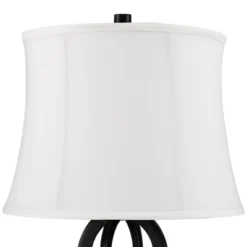 360 Lighting Marcel Industrial Table Lamps 24 1/4" High Set Of 2 Black With USB Charging Port And Nightlight LED Cream Shade For Bedroom Bedside Desk -360 Lighting GUEST fa0f0c6f 3b3f 4a49 b2a3 7cafc5b36091