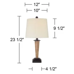 360 Lighting Fernbank 23 1/2" High Small Farmhouse Rustic Accent Table Lamps Set Of 2 USB Port Brown Bronze Finish Metal Living Room Charging -360 Lighting GUEST fab526b0 3e7f 4f7b 9337 6ce9446e0405