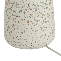 360 Lighting 23 1/2" High Small Modern Coastal Accent Table Lamp Ivory Terrazzo Marble Single White Shade Living Room Bedroom Bedside Nightstand House -360 Lighting GUEST fb6b935b 7505 4f1f 8a97 6f2dfd790721