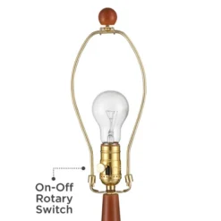 360 Lighting Andi 25" High Mid Century Modern Coastal Table Lamp Blue Green Ceramic Wood Single White Shade Living Room Bedroom Colors May Vary -360 Lighting GUEST fc987bae 4324 49b6 bfd5 0188b0fdf9cf