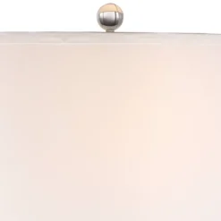 360 Lighting Devan Modern Table Lamp 24 1/2" High Blue Ceramic With LED Nightligh White Oval Shade For Bedroom Living Room Bedside Nightstand Office -360 Lighting GUEST fe38c41a ceb3 4507 b3cc de1ec404954f