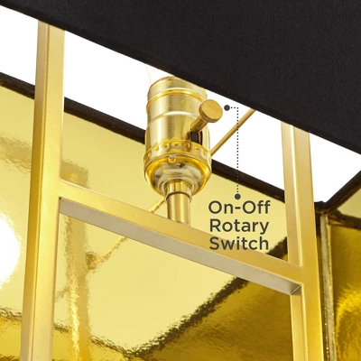 360 Lighting Carl 24 3/4" High Modern Table Lamps Set Of 2 Gold Finish Metal Living Room Bedroom Bedside Nightstand House Kitchen Entryway Black Shade 6 360 Lighting Carl 24 3/4" High Modern Table Lamps Set Of 2 Gold Finish Metal Living Room Bedroom Bedside Nightstand House Kitchen Entryway Black Shade - Image 4